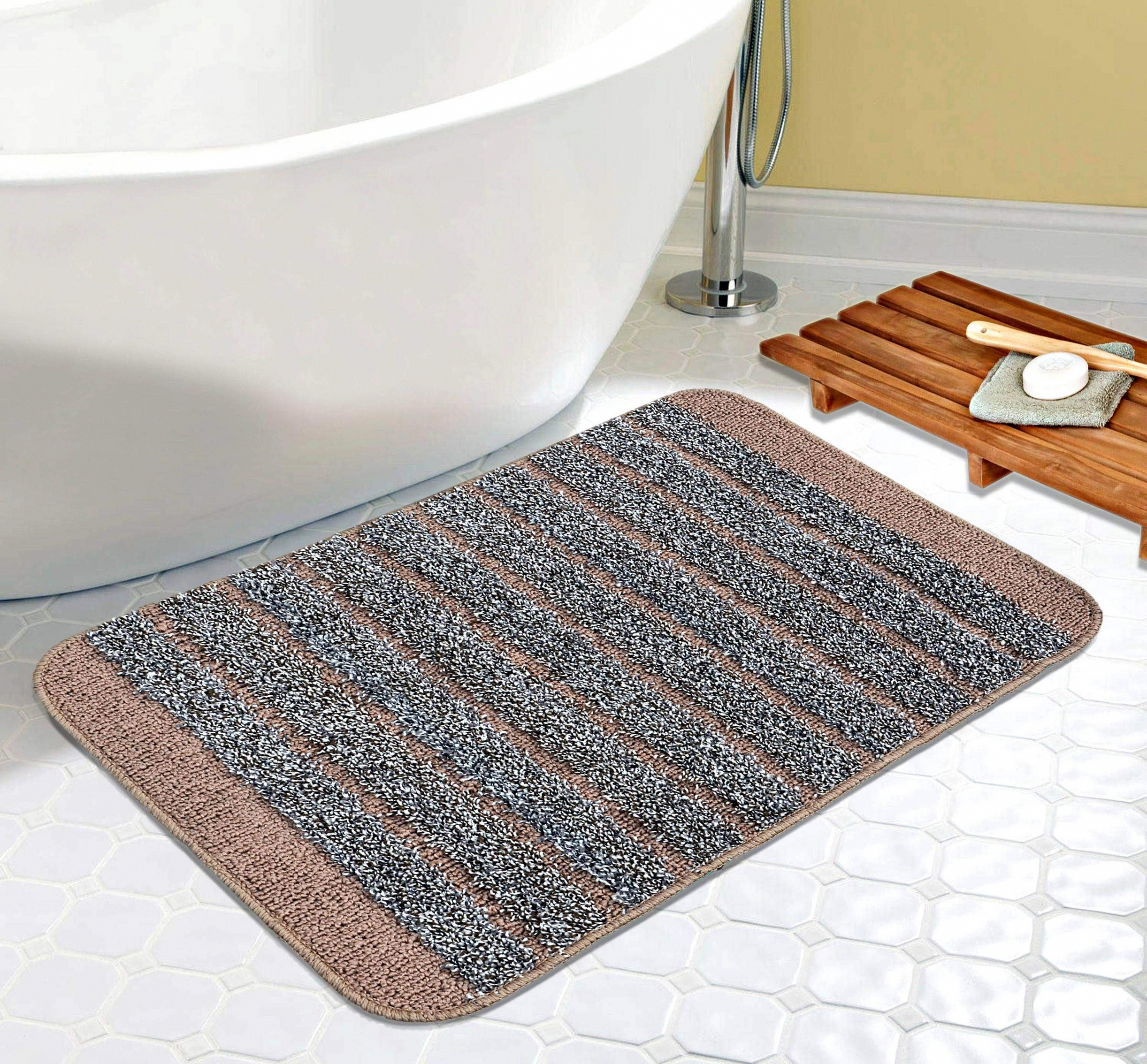 Rutschfeste Premium-Badematte Beige